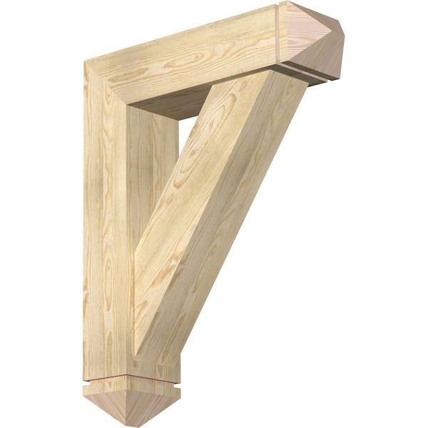 Ekena Millwork Traditional Arts and Crafts Rough Sawn Bracket w/ Offset Brace, Douglas Fir, 8"W x 30"D x 38"H BKT0806X30X38TRA03RDF - main